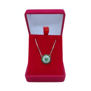 Colar Pedras Verdes Cravejado De Zircônia Prata 925