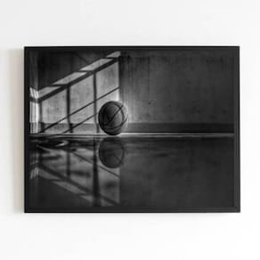 Quadro Fotografia Bola De Basquete 24X18Cm 001