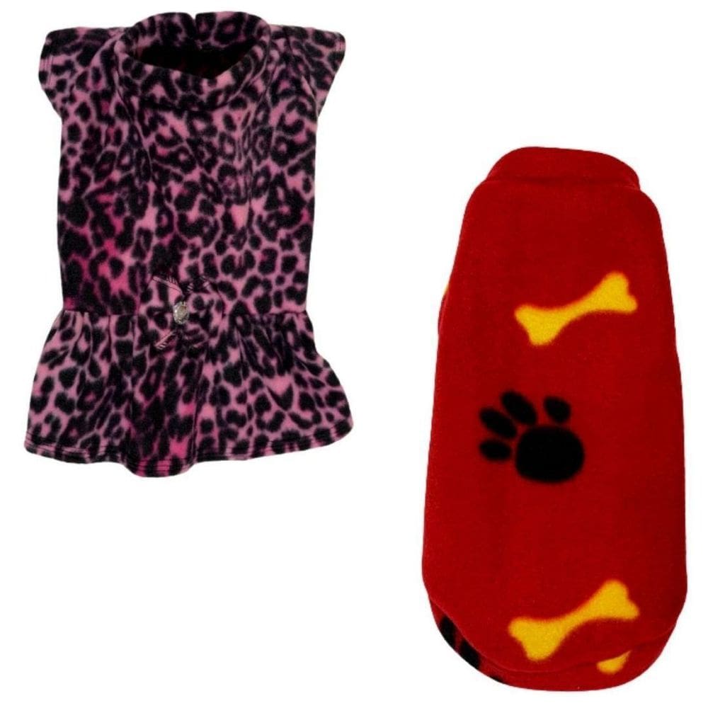 Kit 2 Roupas De Inverno Cães E Gato Vestido E Capa Eg - 012
