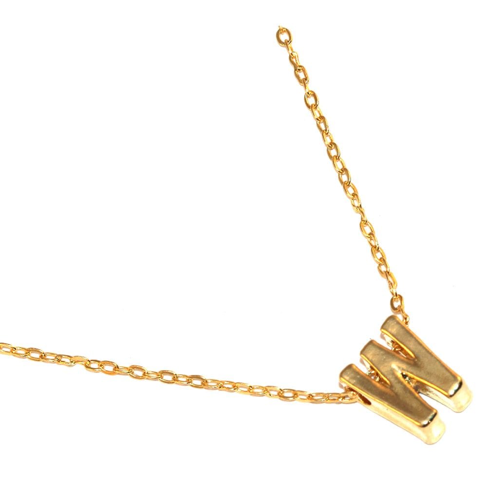 Colar Cordão Minha Inicial Letra W Lembrancinha Folheado 18k