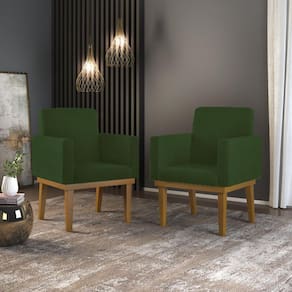 Kit 02 Poltronas Decorativa Reforçada Verde - Balaqui Decor