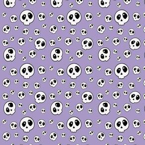 Papel De Parede Adesivo Lilas Decorativo Caveirinha Lavavel
