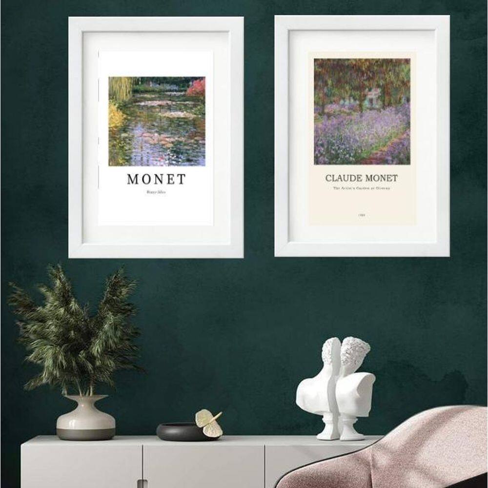 Kit 2 Quadros Paisagem Monet - 60X48Cm