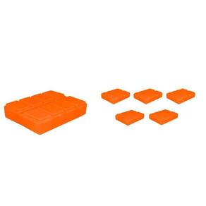 Kit 6 Porta Comprimido Alaranjado Plástico