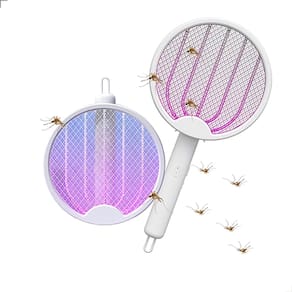 Raquete Elétrica Anti Mosquitos 4 em 1 Funções Manual Portátil e Modo UV Inteligente