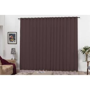 Cortina Quarto E Sala 3,00X2,50 Com Ilhos Para Varão Tabaco