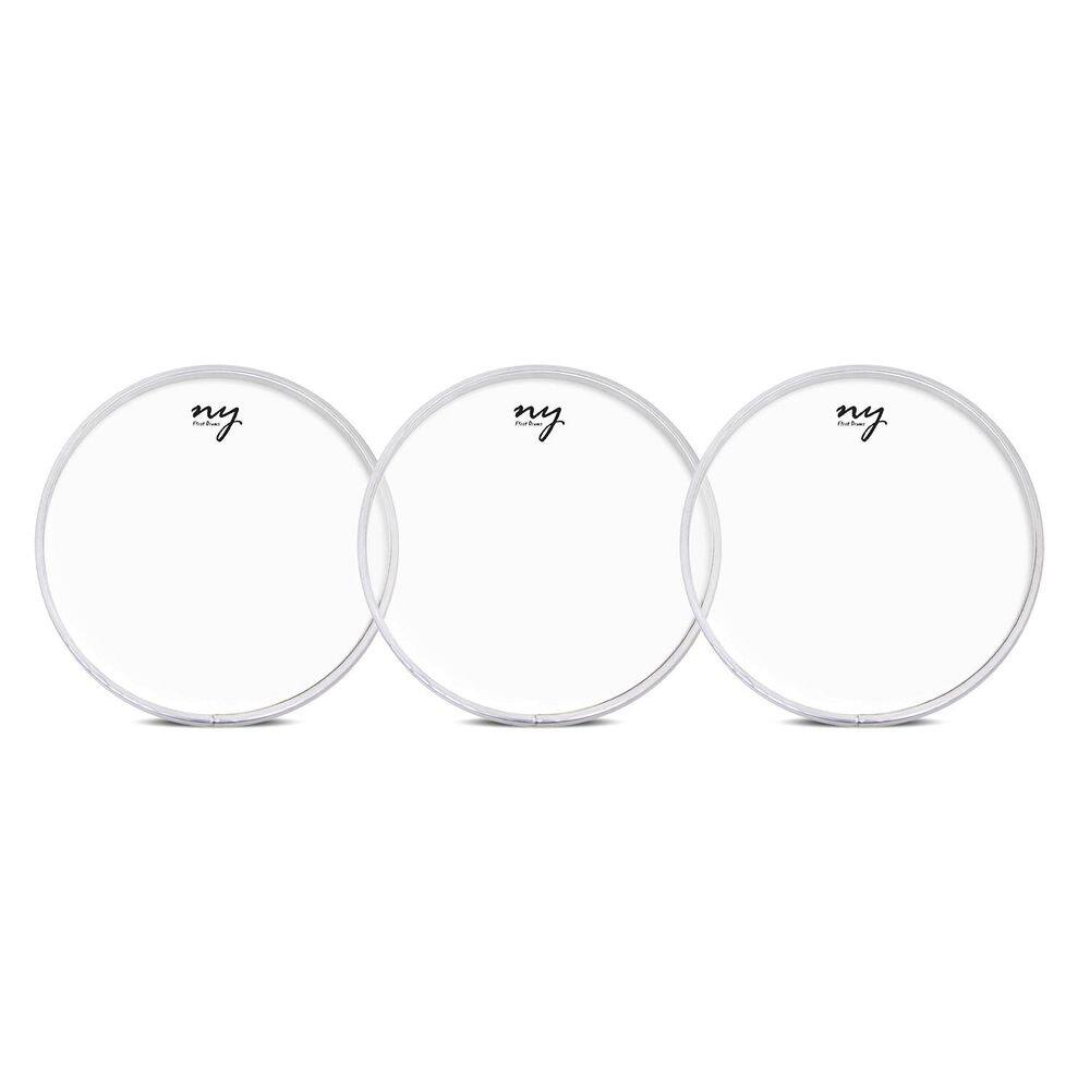 Kit 3 Peles Clear Transparentes para Bateria 10" New York