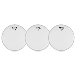 Kit 3 Peles Porosas para Bateria 12" Branca New York