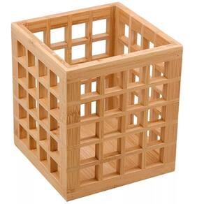 Porta Utensílios Vazado De Bambu 13cm -oikos