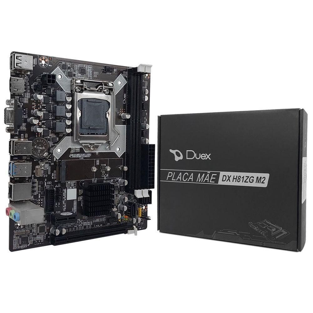 Placa Mãe Duex, Intel 4ª Geração, Ddr3, M.2 Nvme, Rede Gigabit, Micro Atx, Lga1150 - Dx-h81zg M2