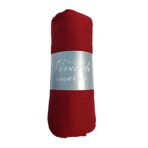 Lençol Avulso Cama Casal Com Elástico Vivaldi Malha Vermelho