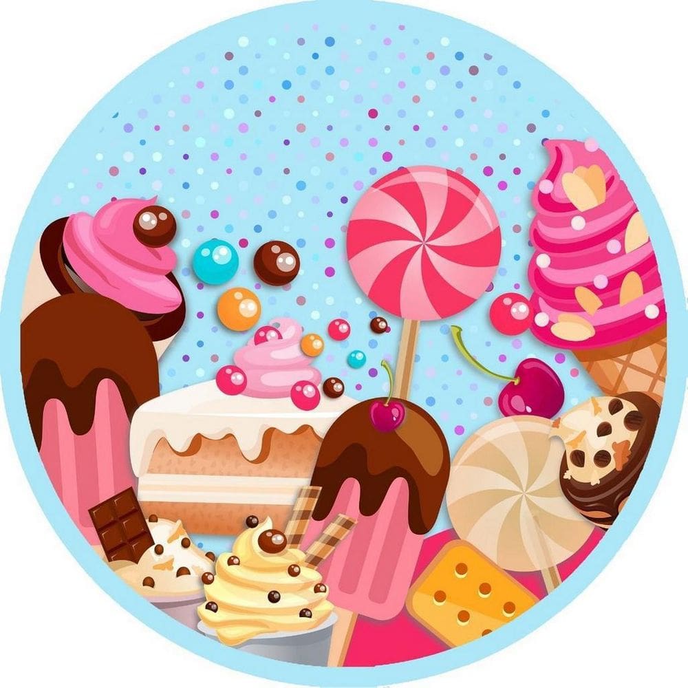 Painel Redondo 3D Sublimado Confeitaria Frd-2995