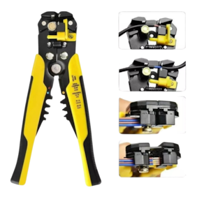 Alicate Desencapador Crimador Automático de fios 5 em 1 Amarelo e Preto