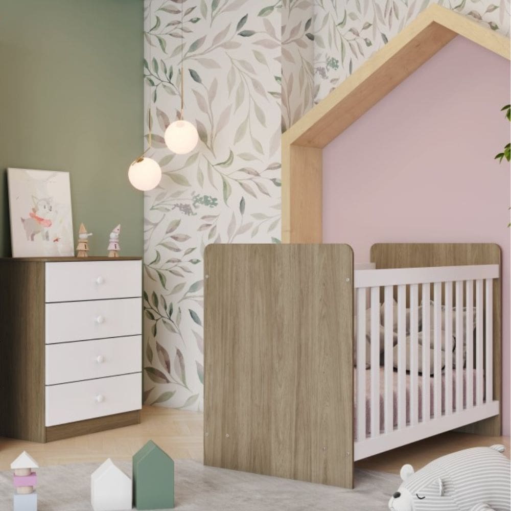 Quarto de Bebê com Cômoda e Berço Labirinto Henn