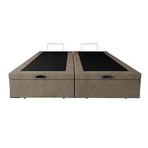 Base Box Bau Casal Bipartido Premium Santo Box Suede 47x138x188