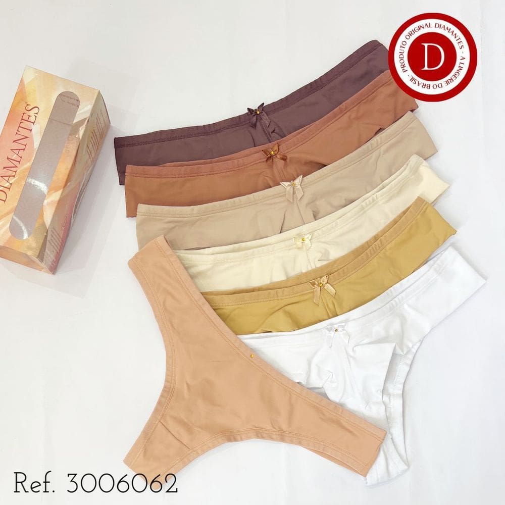 Kit 7 Calcinhas Fio Diamantes Lingerie
