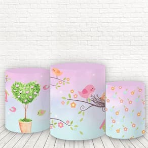Trio De Capas Cilindros 3D Sublimado Jardim Fcc-078