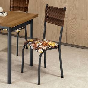 Kit com 04 Cadeiras Mariana 100cm X 48cm X 39cm Prata /Carvalho