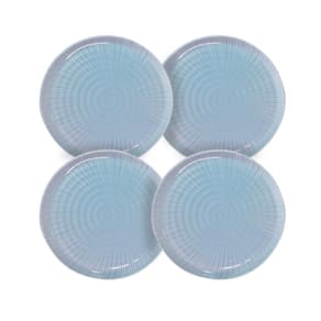 Kit 4 Pratos De Mesa Linha Psicodélica Azul 27Cm - Ad.