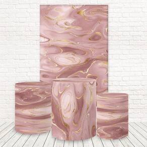 Painel Retangular E Capas Tecido Marmorizado Fkpc-1206