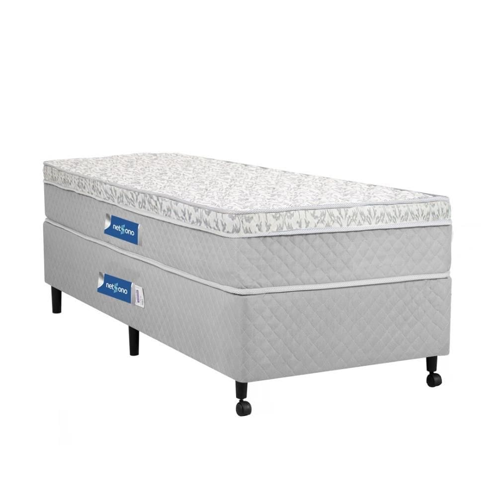 Cama Box + Colchão Netsono Solteiro Class One Face Tecnopedic 96x203x52cm