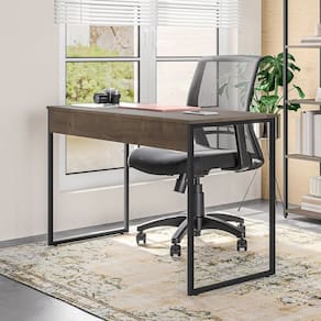 Mesa com Pé de Aço para Escritório Design Moderno Branco/Preto