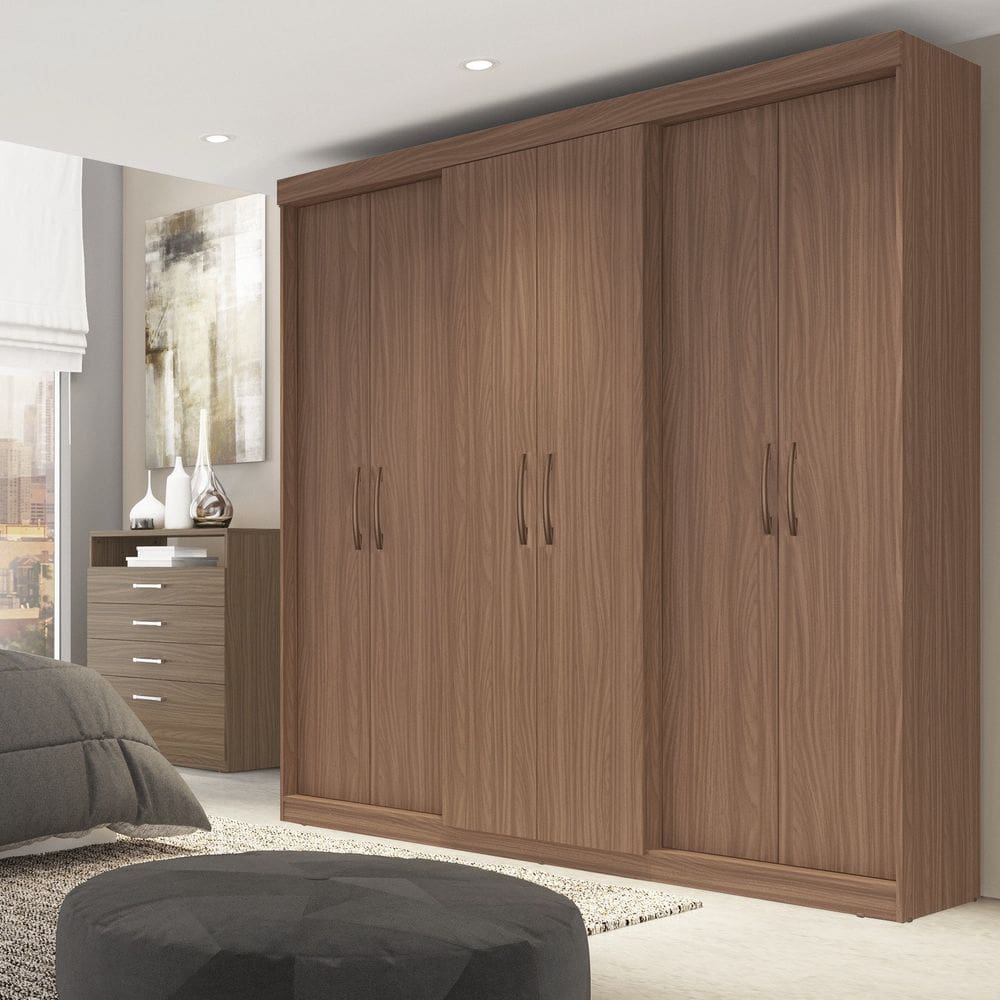 Guarda Roupa Casal 6 Portas 2 Gavetas Grécia Carvalho Vermontt