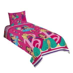Jogo de Cama Infantil Lepper Barbie Reinos Mágicos Solteiro 2 Peças Microfibra Rosa