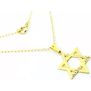 Colar Cordão Gargantilha Estrela De Davi Folheado 18k