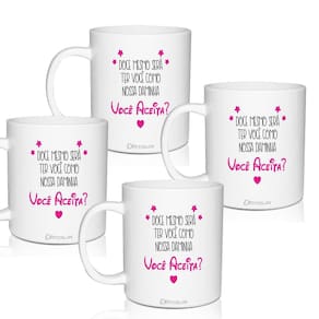 Kit 4 Canecas Lembrança Personalizada Daminha - Você Aceita