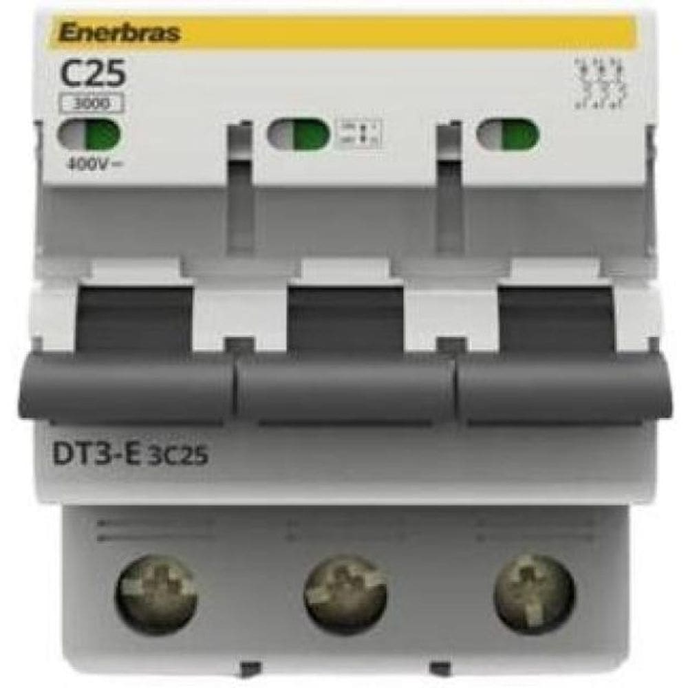 Disjuntor Termomagnético Tripolar Enerbras - 25 A