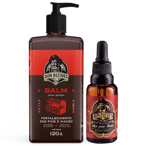 Kit Balm + Óleo Barba Negra Amadeirado, Doce e Marcante Don Alcides