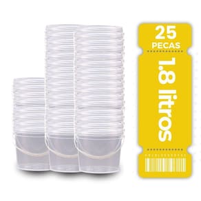 Balde Transparente 1.8L Doces Festa 25 Pçs