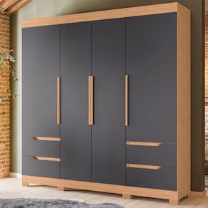 Roupeiro Cristal Freijo Titanium - Design Moderno e Funcional