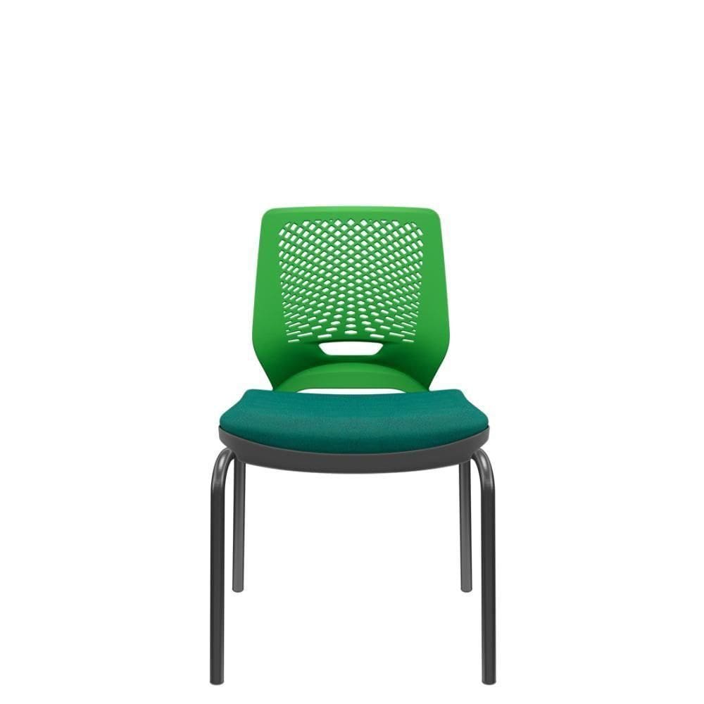 Cadeira Beezi Fixa 4 Pés Verde Poliéster