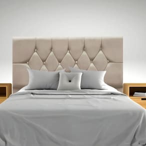 Cabeceira Cama Box Estofada Queen Size 160 Cm Suede Madri Bege
