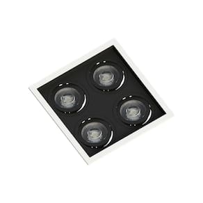 Spot Embutir Recuado Save Energy 4 Lâmpadas Par 20 Bivolt Branco-preto