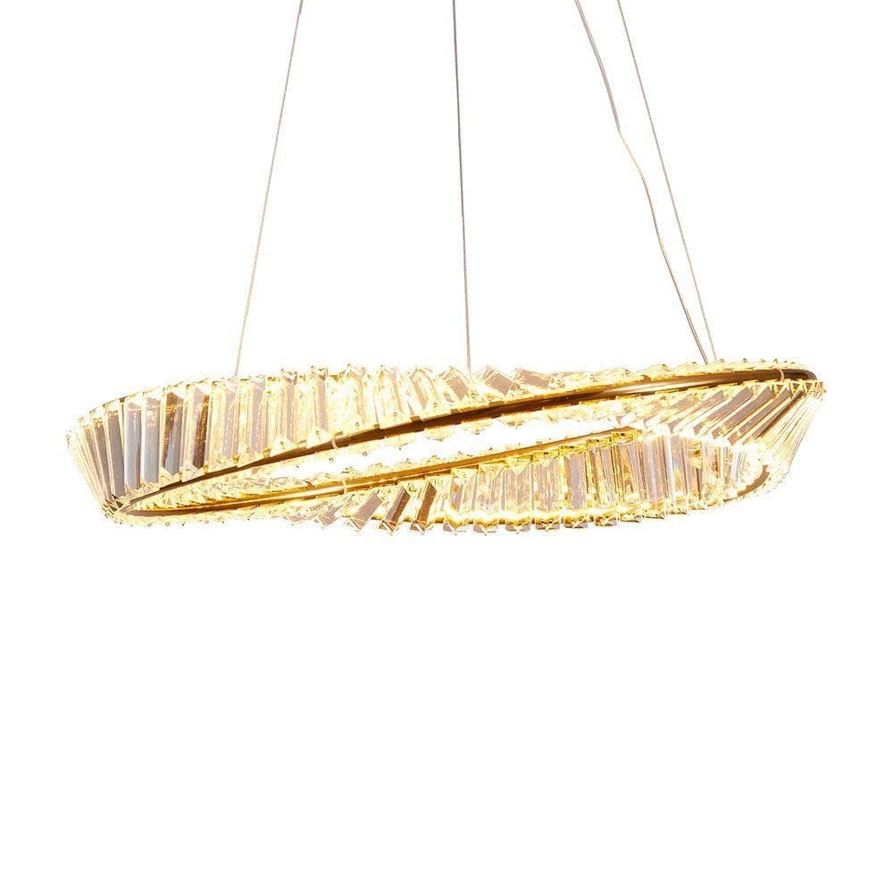 Lustre Pendente Skylight Domino 4016 Dourado Led Bivolt Dourado-transparente