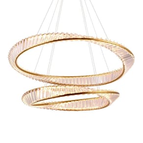 Lustre Pendente Skylight Domino 4017 Dourado Led Bivolt Dourado-transparente