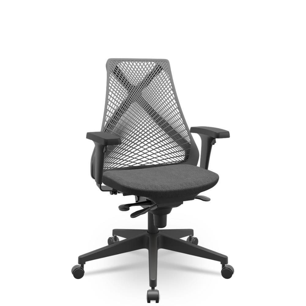 Cadeira Bix X+ Poliéster Slider Cinza