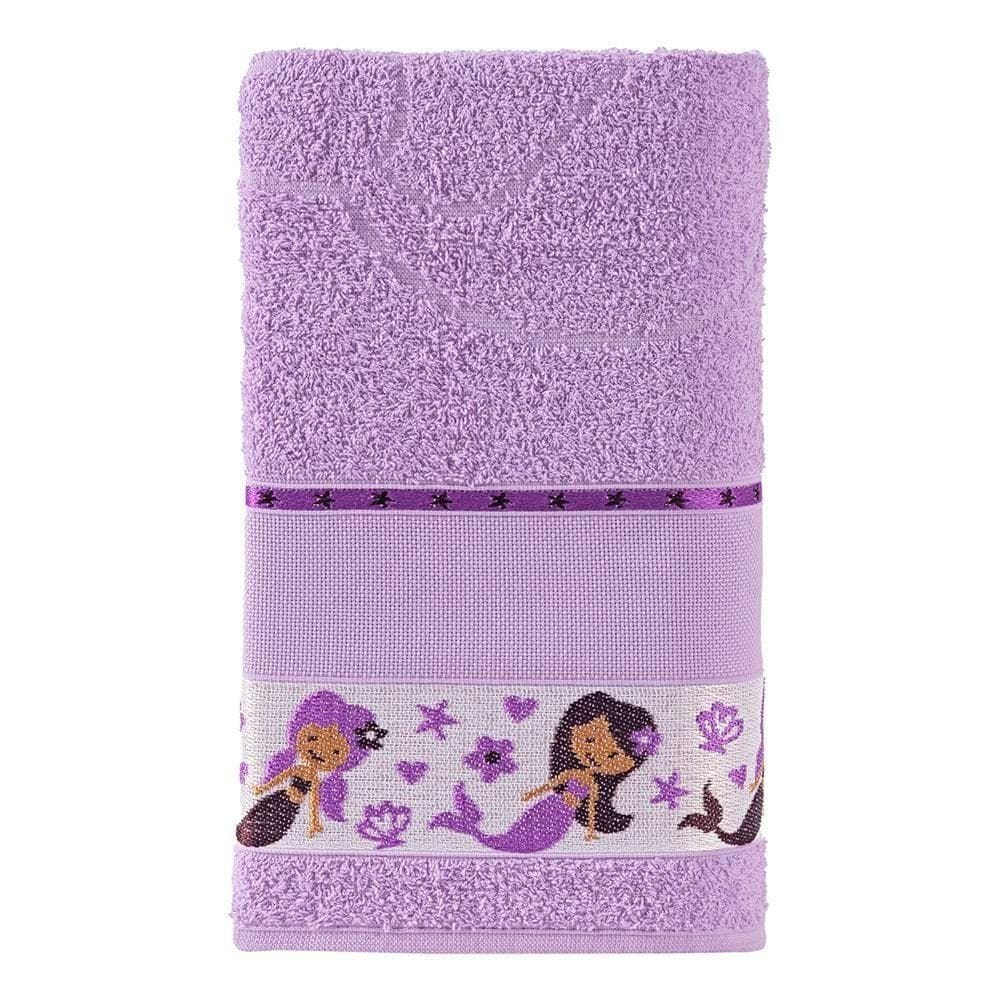 Toalha De Banho Kids 100% Algodão 1 Peça Sereia Lilas