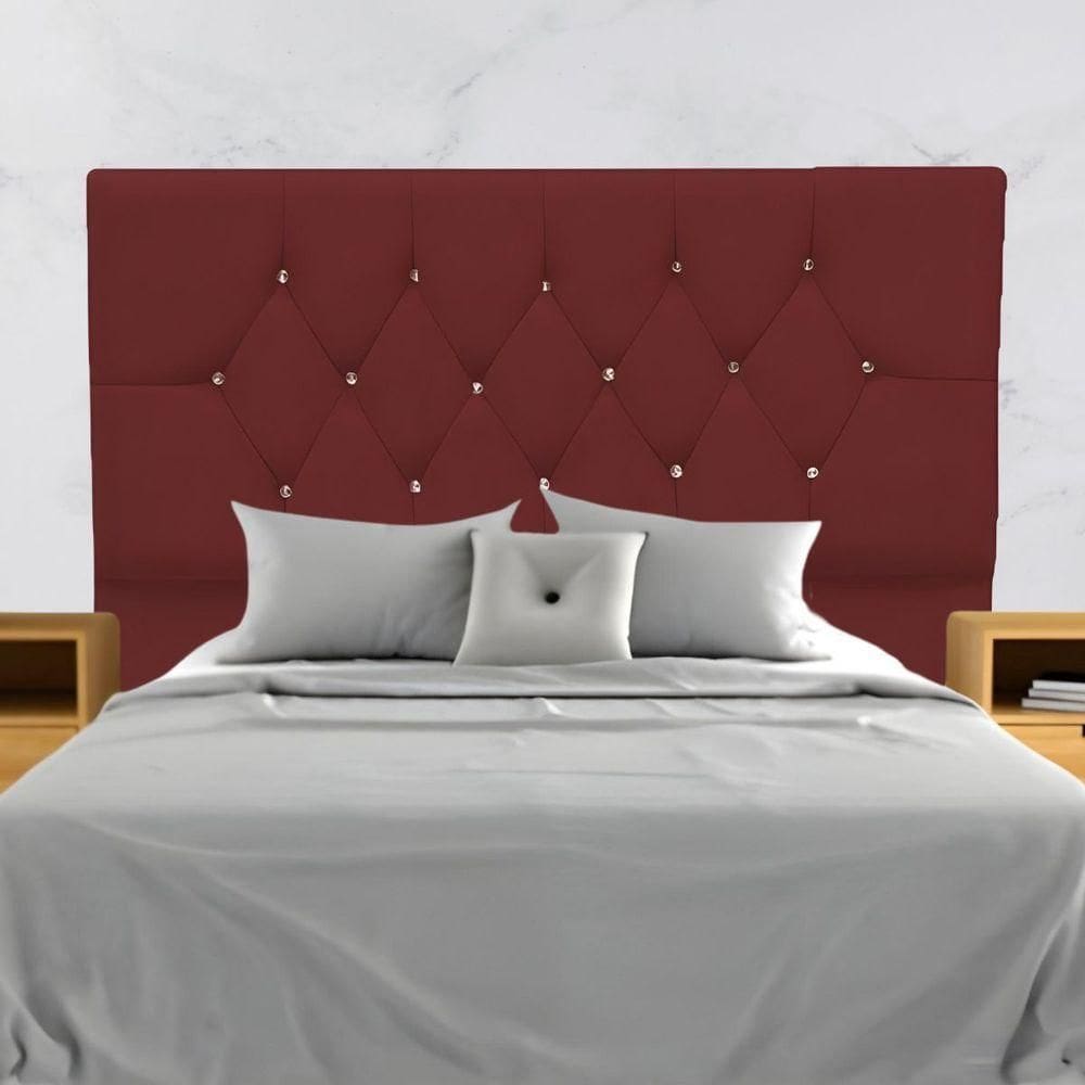 Cabeceira Para Cama Box Estofada Casal 140 Cm Suede Madri Bordô