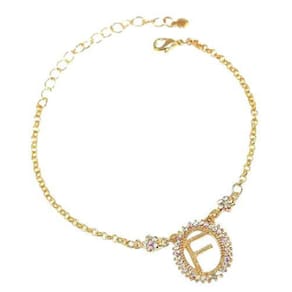 Kit 18 Pulseiras Madrinhas Inicial Folheada A Ouro 18K
