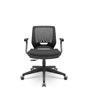 Cadeira Beezi Poliester Preto Base Piramidal
