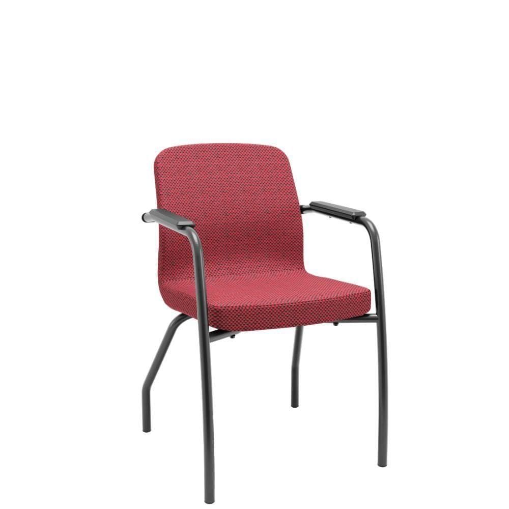 Cadeira Soer Fixa 4 Pés Vermelho/preto