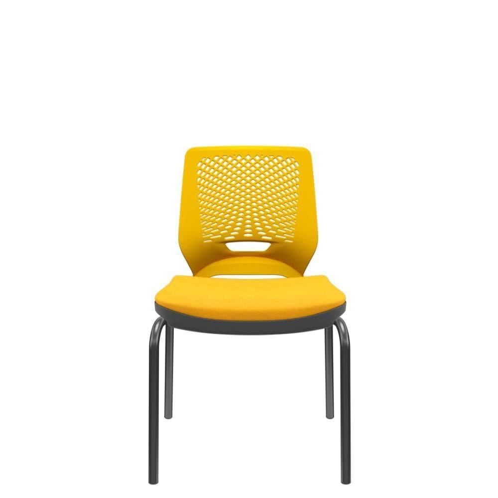Cadeira Beezi Fixa 4 Pés Amarelo Poliéster