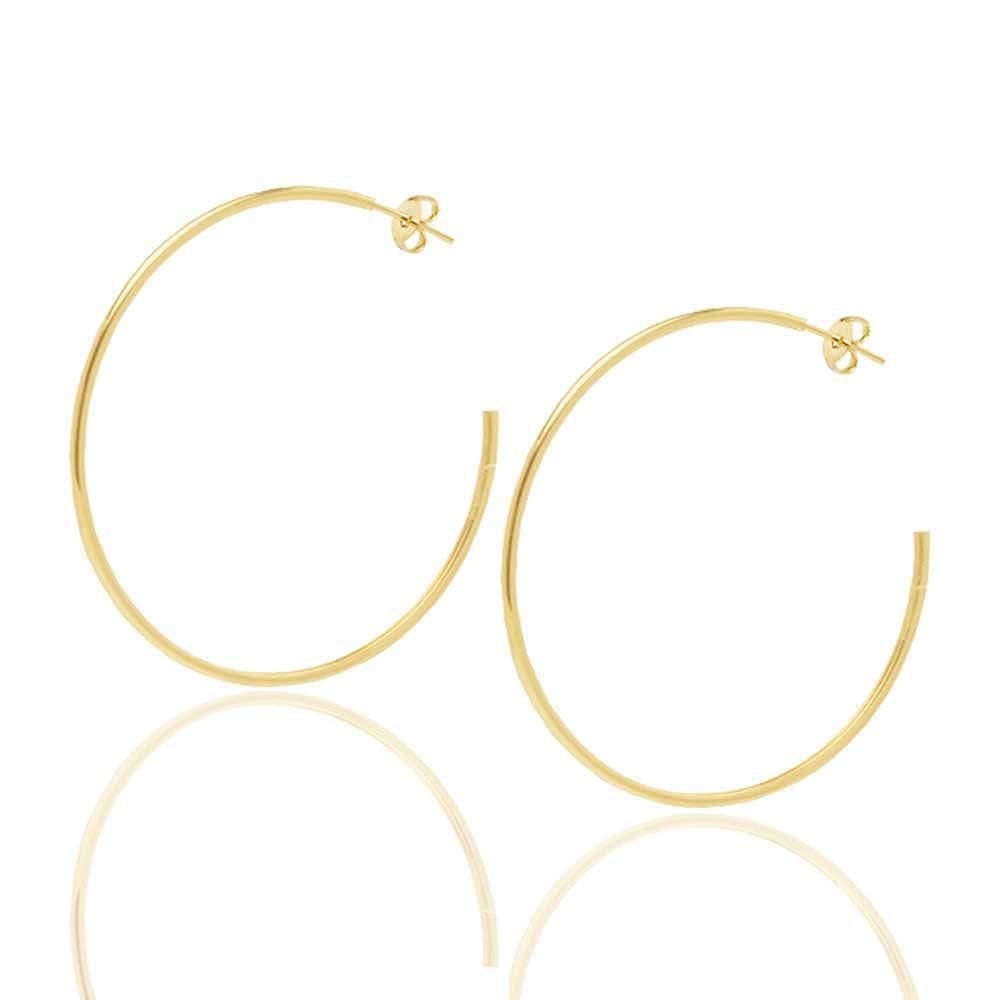 Brinco Argola Grande Folheado A Ouro 18K