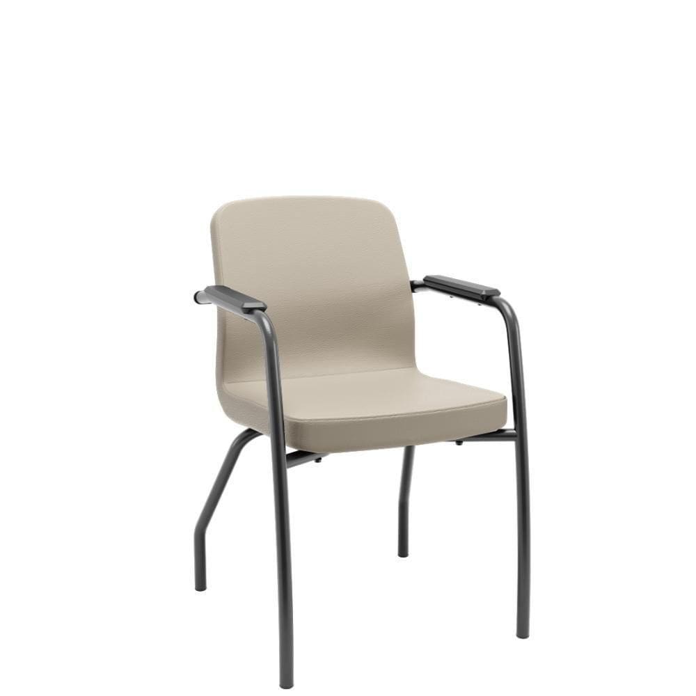 Cadeira Soer Fixa 4 Pés Bege Encosto Fixo