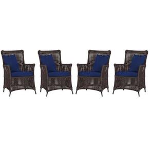 4 Poltronas Igapó Alumínio Pintura Preta Corda Náutica E10 Marrom
