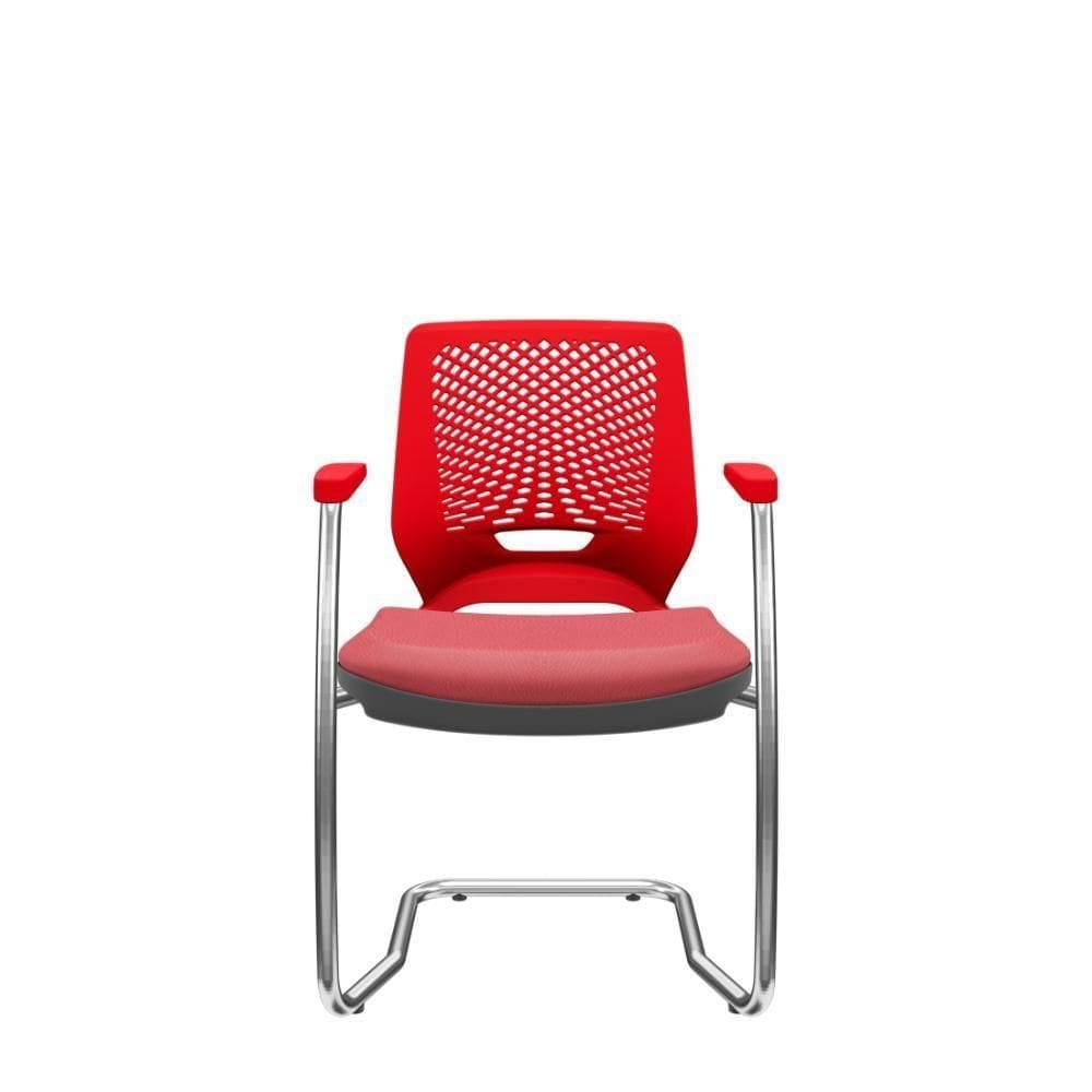 Cadeira Beezi Aproximação S Vinil Vermelho